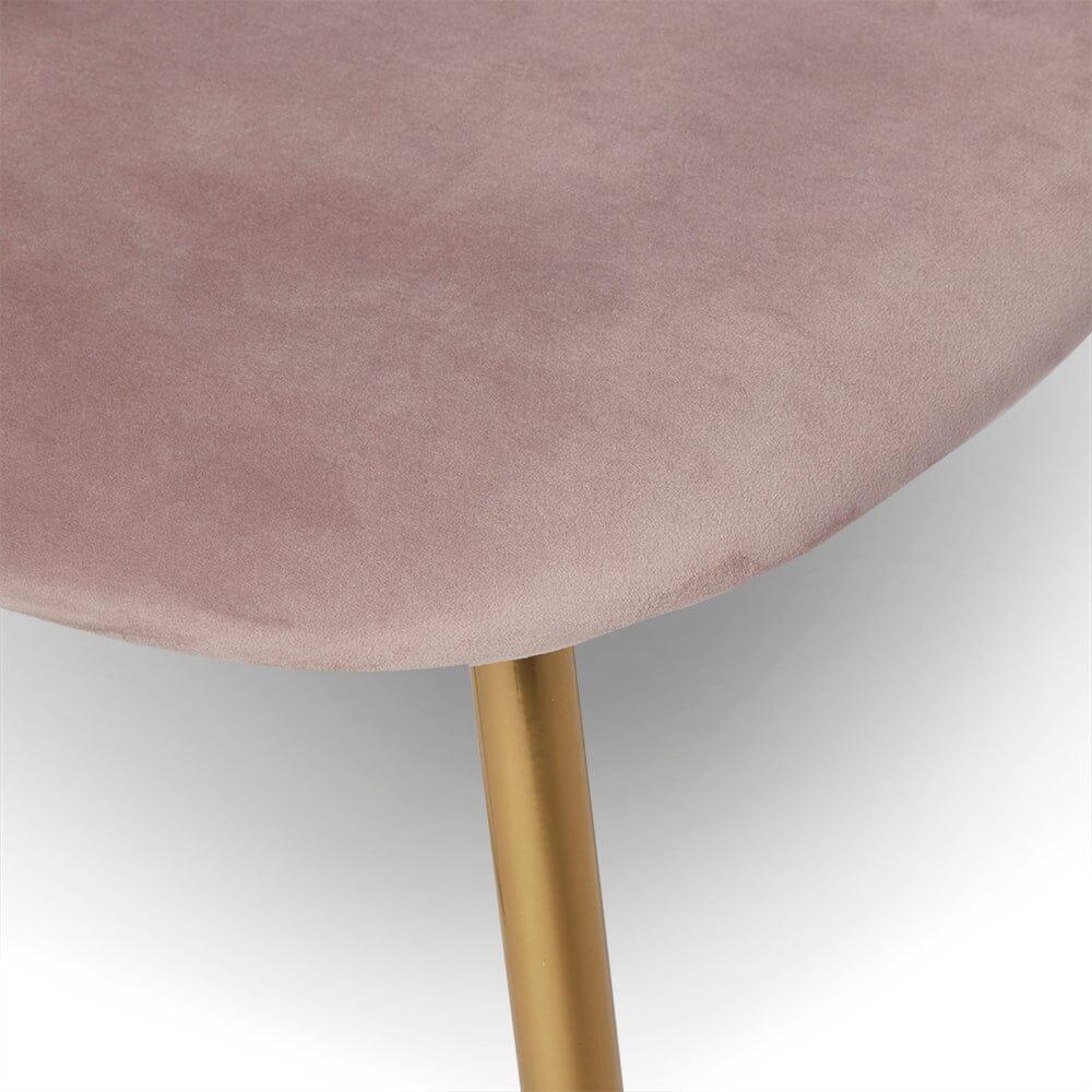 Cleo Pink Velvet Dining Chair with Gold Legs - Laura James