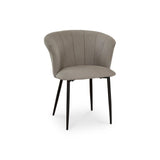 Cleo Beige Velvet Dining Chairs with Black Legs - Set Of 2 - Laura James