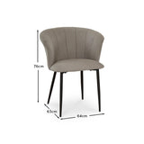 Cleo Beige Velvet Dining Chairs with Black Legs - Set Of 2 - Laura James