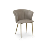 Cleo Beige Velvet Dining Chairs with Gold Legs - Set Of 2 - Laura James