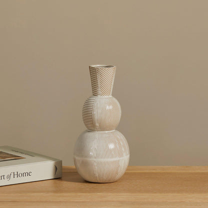 Colden 26cm Ceramic Vase, White - Laura James
