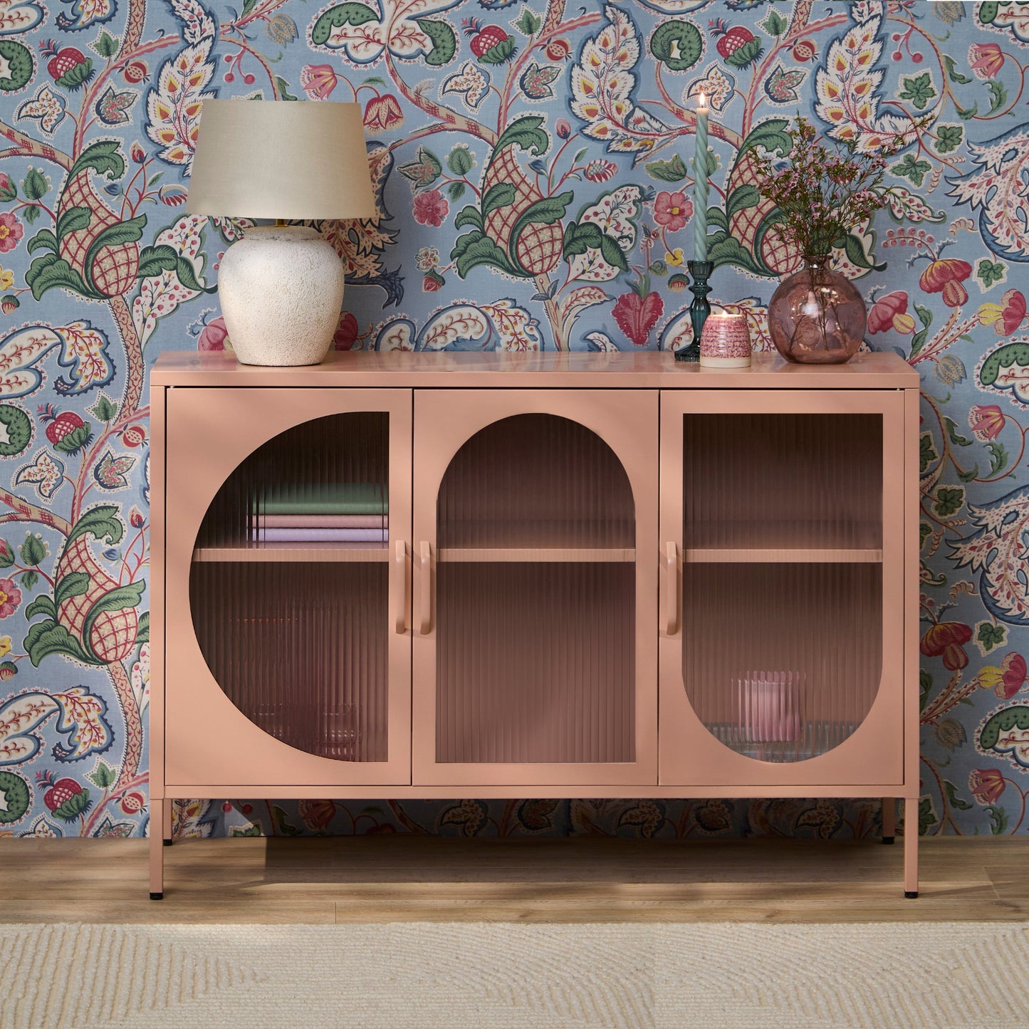 Conan 3 Door Sideboard - Blush Pink - Laura James