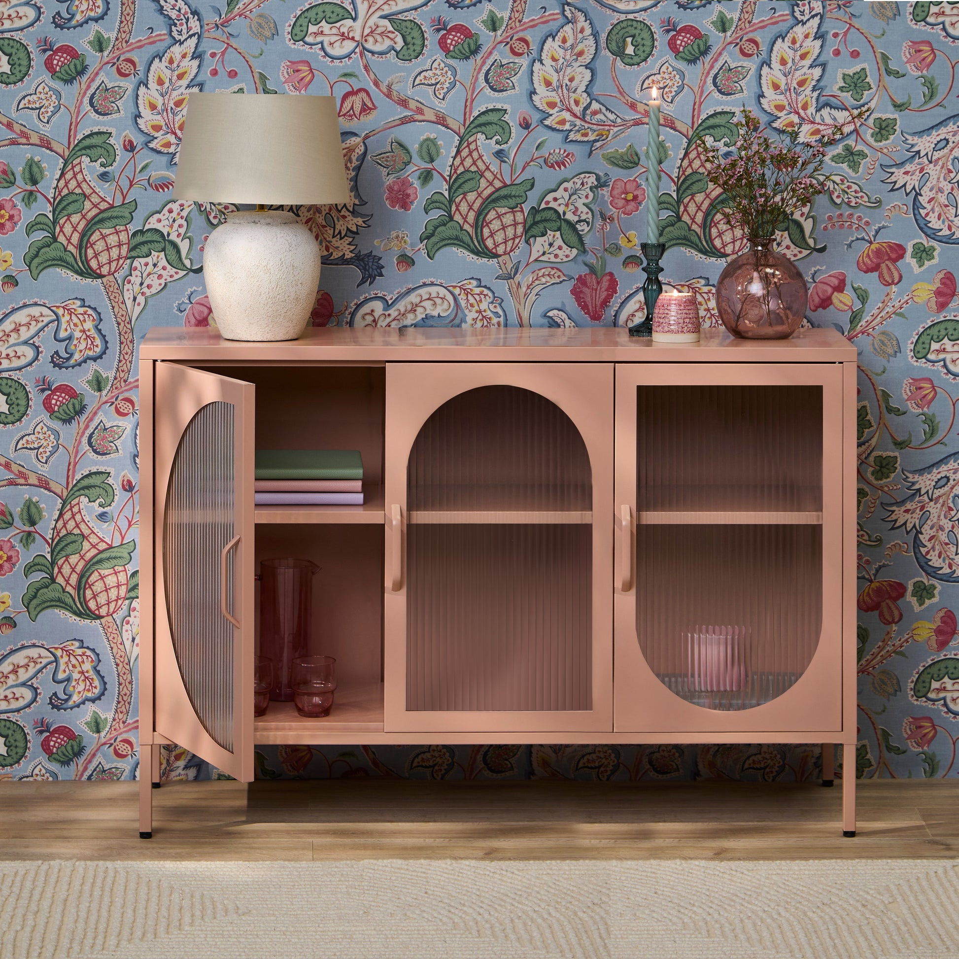 Conan 3 Door Sideboard - Blush Pink - Laura James