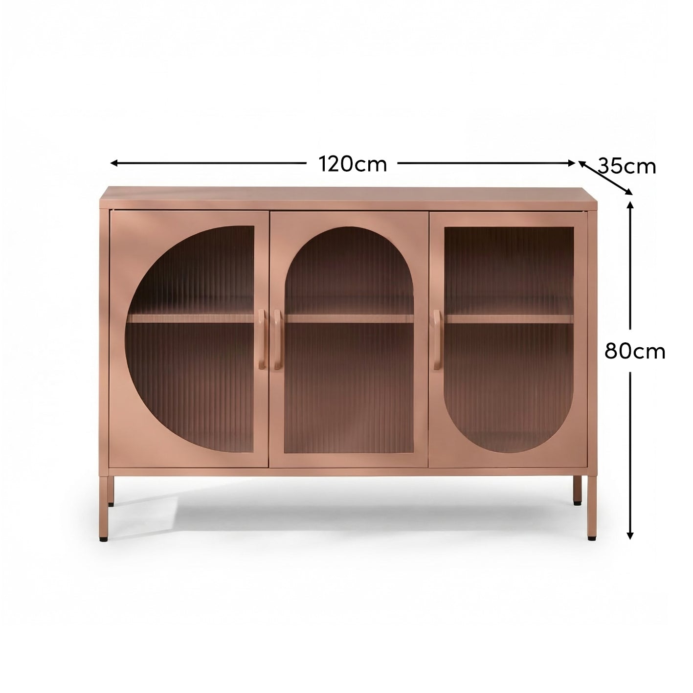 Conan 3 Door Sideboard - Blush Pink - Laura James