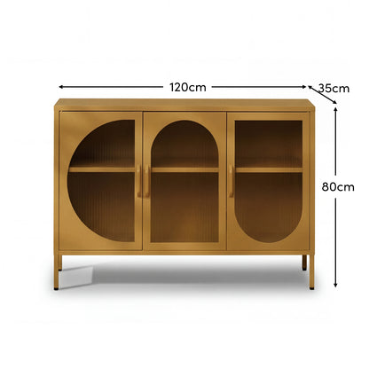 Conan 3 Door Sideboard - Mustard Yellow - Laura James 
