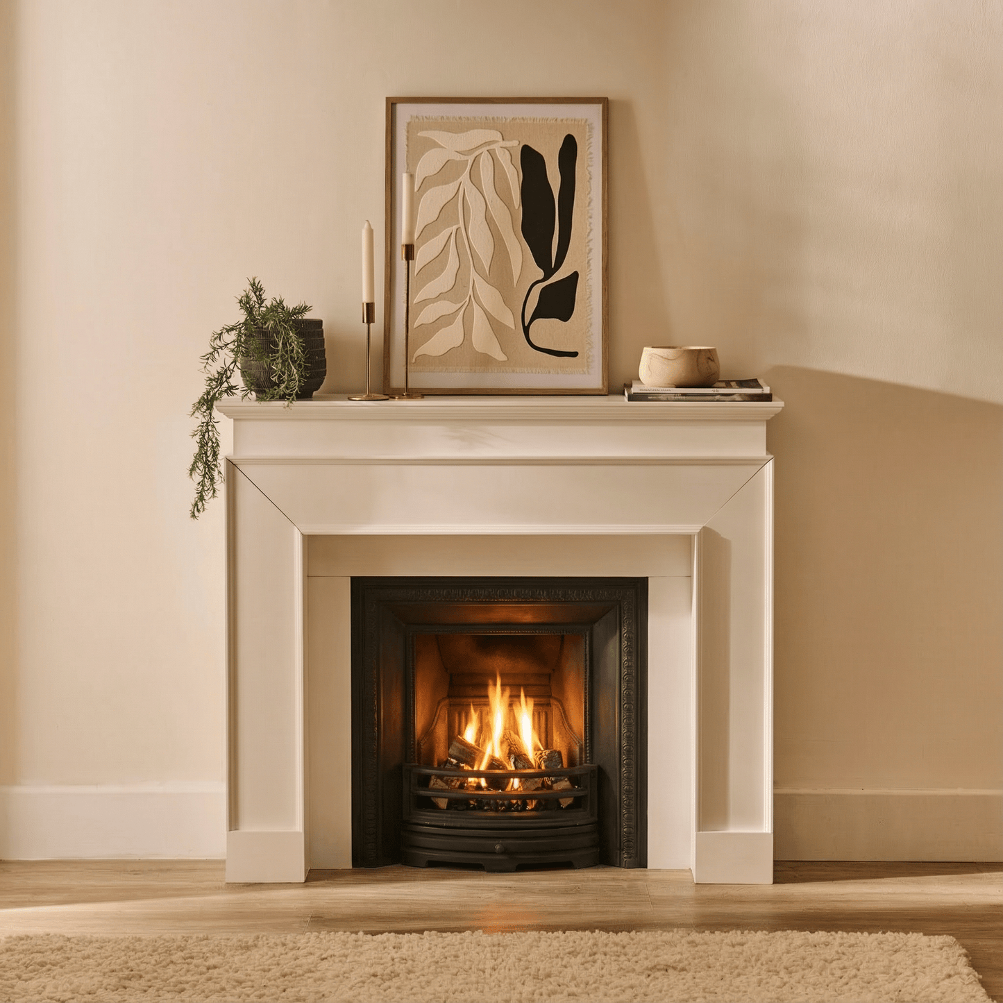 Ember 110cm Fireplace Surround - Snow White - Laura James 