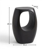 Sohan Garden Concrete Garden Side Table - Lava Black - Laura James