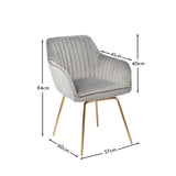 Darcy Office Swivel Chair - Grey with Gold Legs