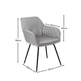 Darcy Office Swivel Chair - Grey with Black Legs