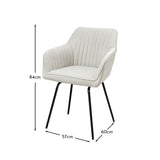 Darcy Swivel Chair - Soft Beige with Black legs - Laura James