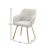 Darcy Swivel Chair - Soft Beige with Gold legs - Laura James