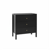 Charlie 3 Drawer Chest of Drawer - Noir Black - Laura James 