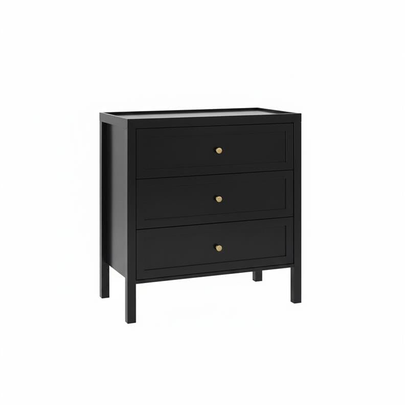 Charlie 3 Drawer Chest of Drawer - Noir Black - Laura James 