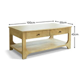 Jade Chalked Mango Wood Rectangular Coffee Table - Laura James
