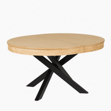 Amelia Pale Oak Extendable Dining Table With Black Legs - Laura James 