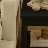 Raleigh Black Oak Side Table - Laura James