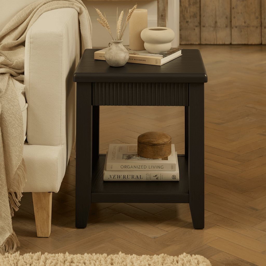 Raleigh Black Oak Side Table - Laura James