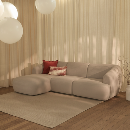Nathalia Left Chaise Sofa - Soft Beige - Laura James 
