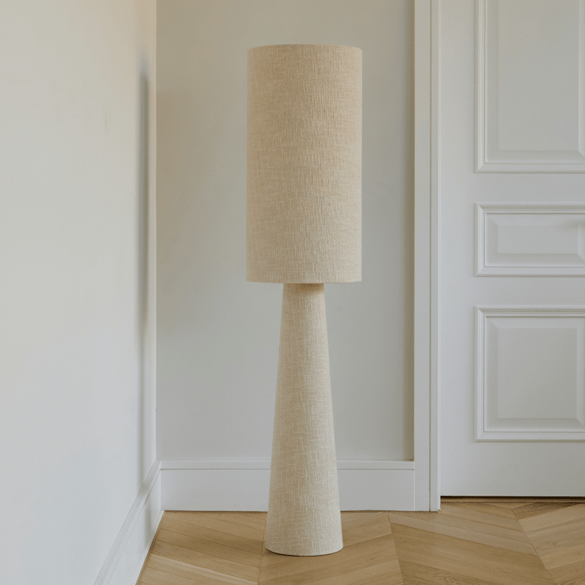 Chattendon 130cm Floor Lamp - Ivory Boucle - Laura James 