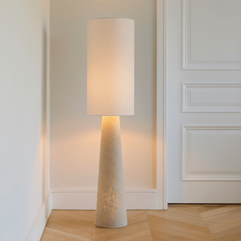 Chattendon 130cm Floor Lamp - Ivory Boucle - Laura James 