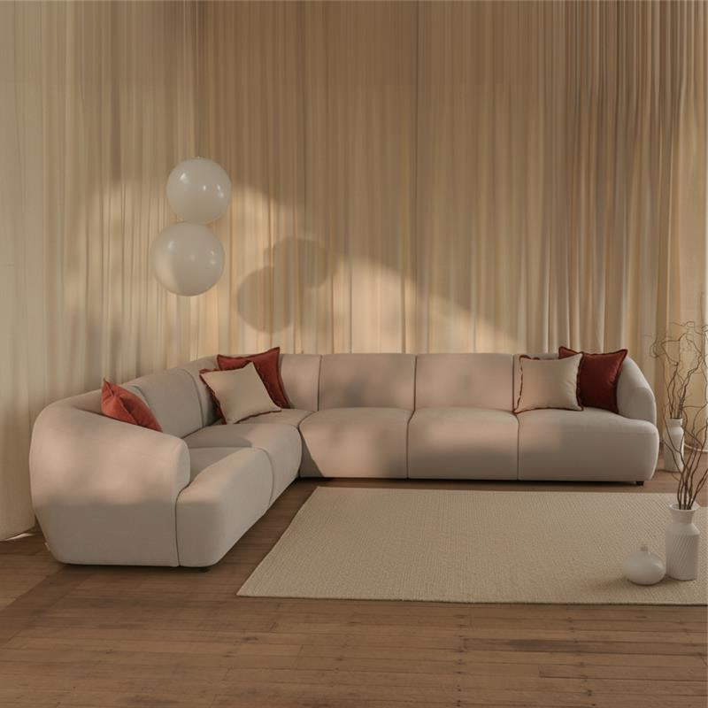 Nathalia Large Left Hand L-Shape Sofa - Soft Beige - Laura James 