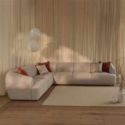 Nathalia Large Left Hand L-Shape Sofa - Soft Beige - Laura James 