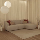 Nathalia Right Chaise Sofa - Soft Beige - Laura James 