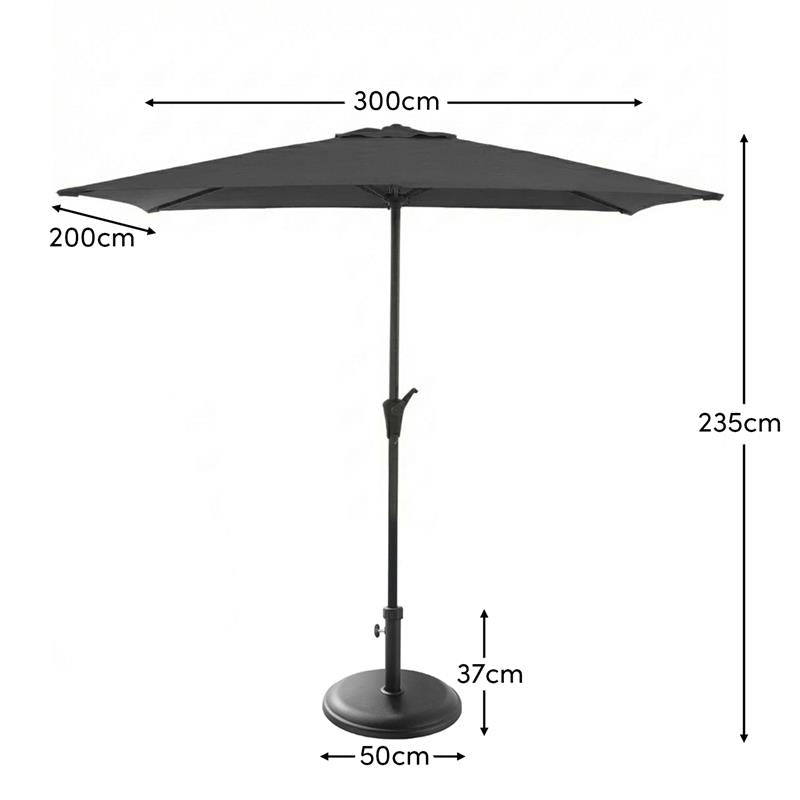 Round Black Concrete Parasol Base