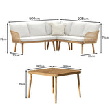 Eaden Rope Corner Dining Set -  Natural