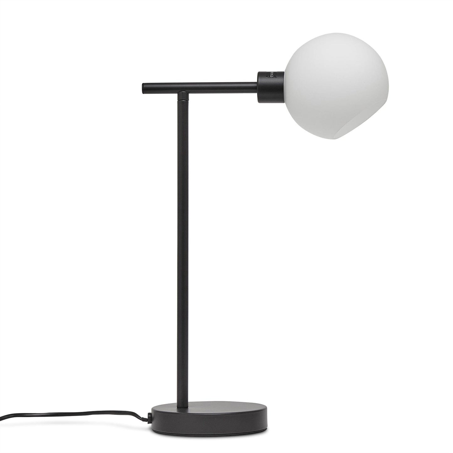 Black Metal Table Lamp with Opal Glass Shade - Laura James