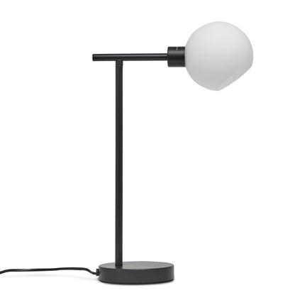 Black Metal Table Lamp with Opal Glass Shade - Laura James