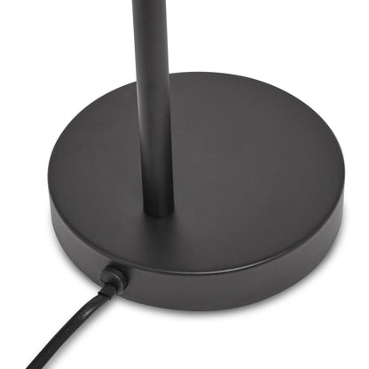 Black Metal Table Lamp with Opal Glass Shade - Laura James