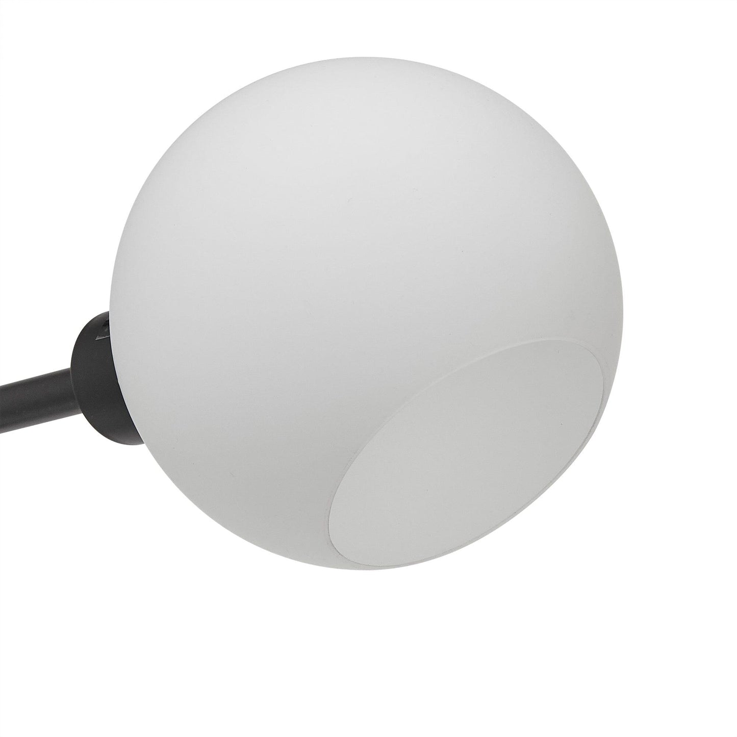 Black Metal Table Lamp with Opal Glass Shade - Laura James