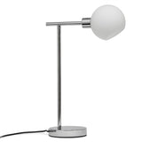 Chrome Metal Table Lamp with Opal Glass Shade - Laura James