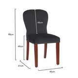 Edward dining chairs - set of 2 - black and dark wood - Laura James