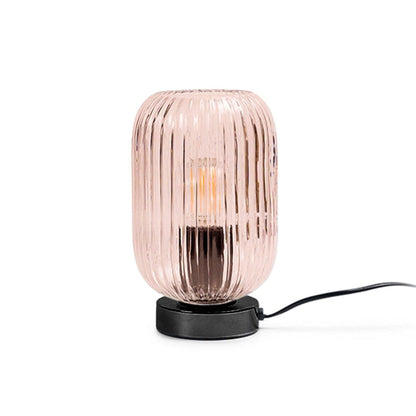 Elland 22.5cm Glass Table Lamp - Pink & Black - Laura James 