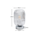 Clear Fluted Glass Table Lamp with Chrome Base - Laura James


