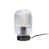 Elland 22.5cm Glass Table Lamp - Clear & Black - Laura James 