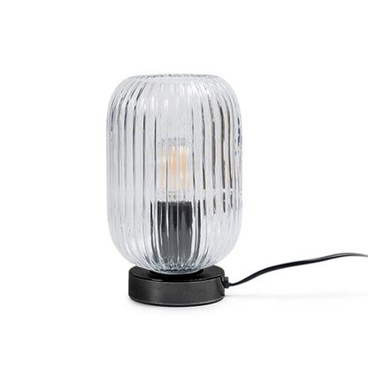 Elland 22.5cm Glass Table Lamp - Clear & Black - Laura James 