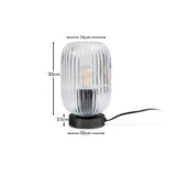 Elland 22.5cm Glass Table Lamp - Clear & Black - Laura James 