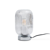 Clear Fluted Glass Table Lamp with Chrome Base - Laura James

