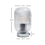 Clear Fluted Glass Table Lamp with Chrome Base - Laura James