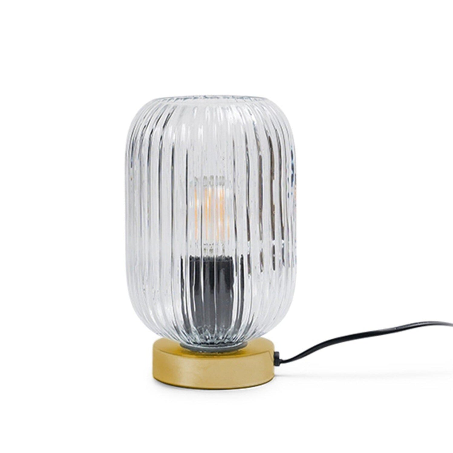 Ribbed glass table lamp discount
