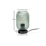 Elland 22.5cm Glass Table Lamp - Sage Green & Black - Laura James