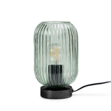 Elland 22.5cm Glass Table Lamp - Sage Green & Black - Laura James 