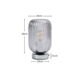 Smoked Fluted Glass Table Lamp with Chrome Base - Laura James