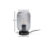 Elland 22.5cm Glass Table Lamp - Smoked & Black - Laura james 