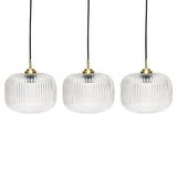 Elland 20cm Triple Glass Pendant Lights - Gold - Laura James

