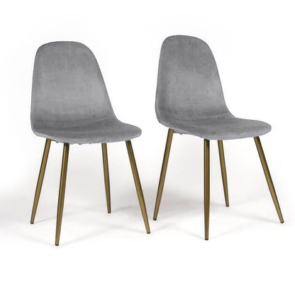 Ellis dining chairs - set of 2 - grey and gold - Laura James