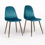 Ellis dining chairs - set of 2 - teal and gold - Laura James